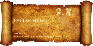 Hollós Milán névjegykártya