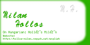 milan hollos business card